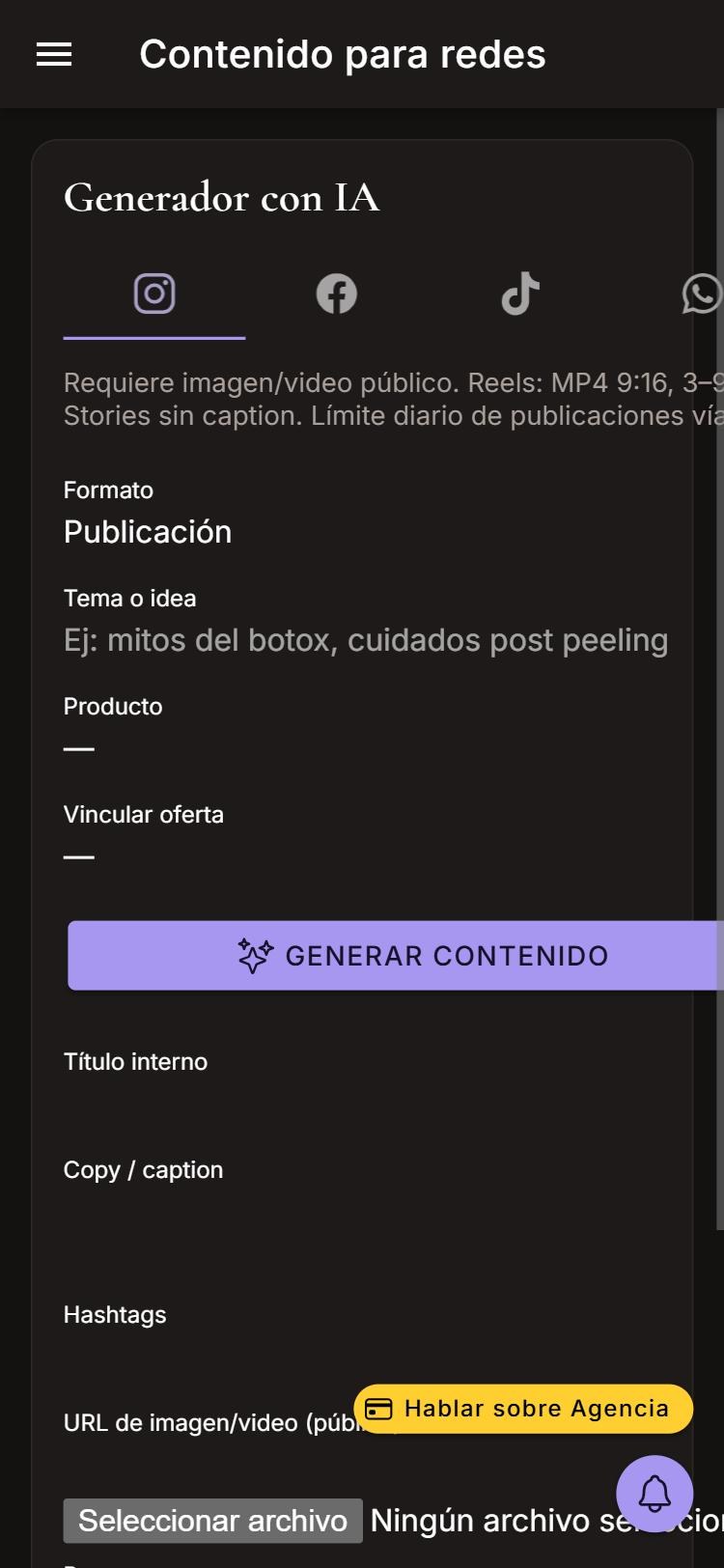 Captura de Generador de contenido con IA en celular
