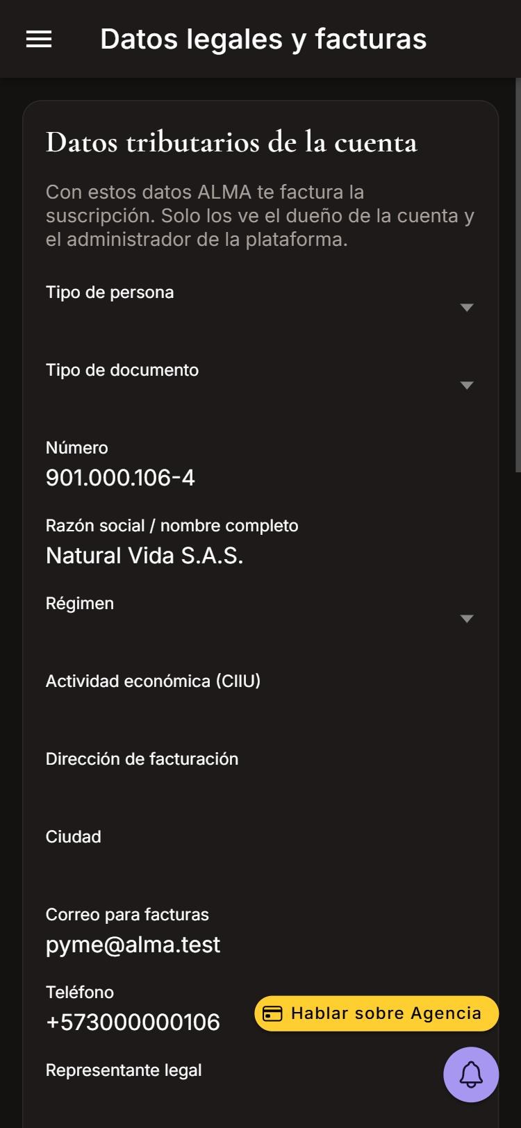 Captura de Datos tributarios y documentos en celular